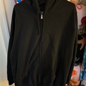 Hollister Black Hoodie with Zip Closure